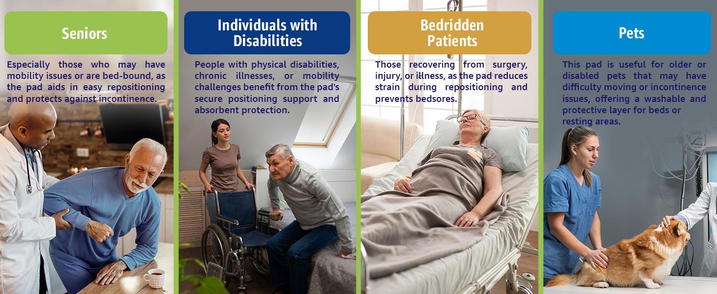 Bed bound support with waterproof, reusable adult bed pads that ensure comfort and reliable incontinence care