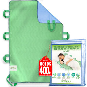 Positioning bed pad with handles and washable waterproof reusable bed pads keep beds clean and dry are ideal for easy patient moving