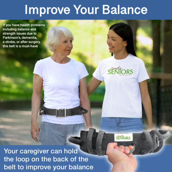 Gait Belt for Seniors with 7 Handles - Transfer Gate Belts with Handles for Lifting Elderly & Patient Physical Therapy - Easy to Use Quick Release Gait Belt for Medical Nursing Use - Image 5