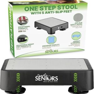 Simply Seniors Small Step Stools for Adults - Grey Stepping Stool Platform